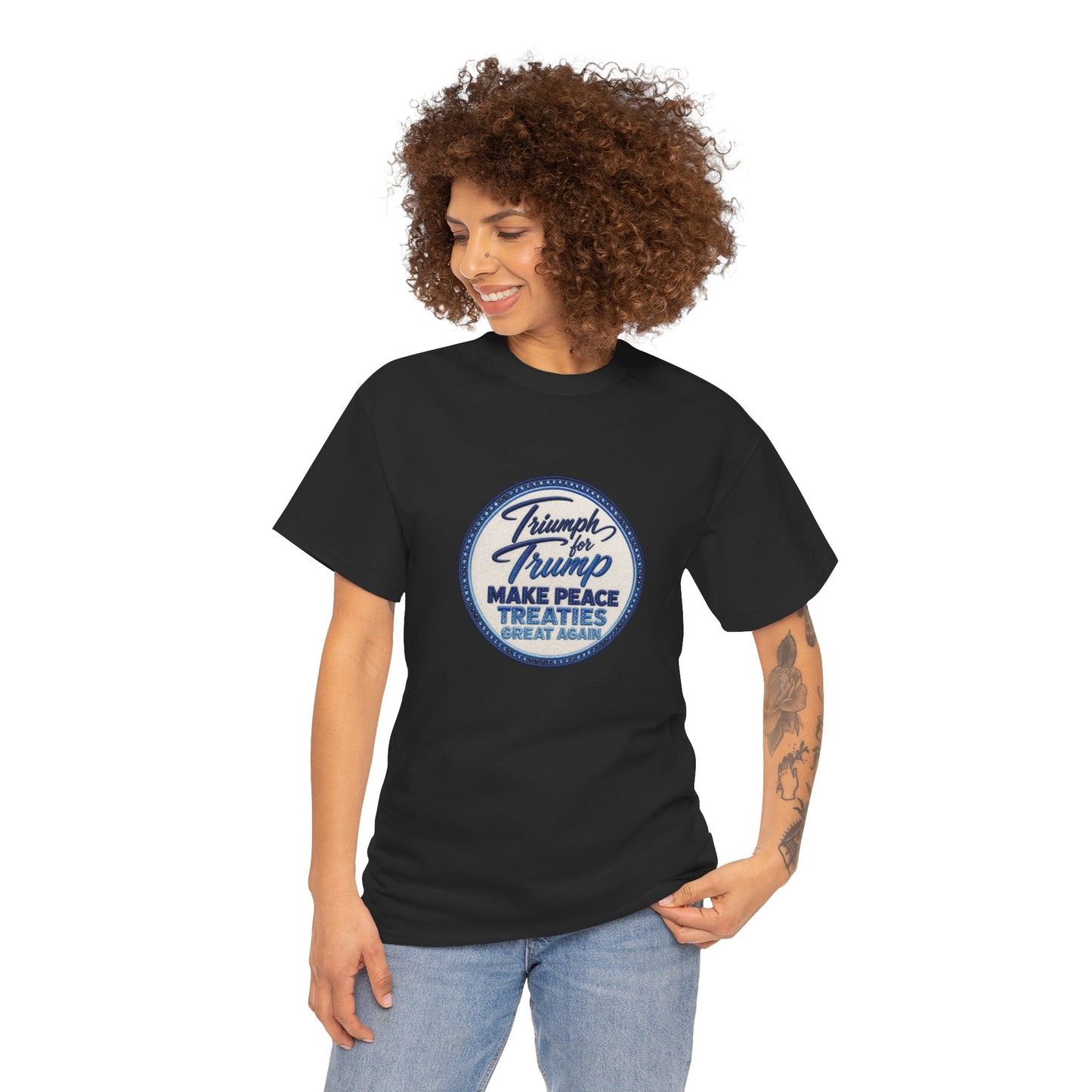 "Make Peace Treaties Great Again" Embroidery Badge Pattern T-Shirt - MADE TO ORDER ✨ CUSTOMIZABLE WITHIN REASON