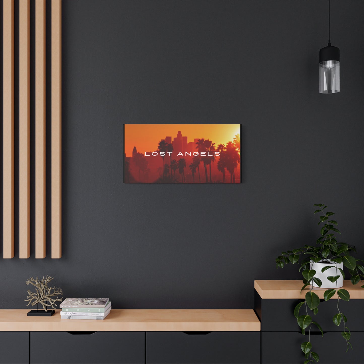 Lost Angels Wall Art Canvas | Sunset Cityscape Print, Home Decor, Gift for Art Lovers, Modern Living Room, California Vibe