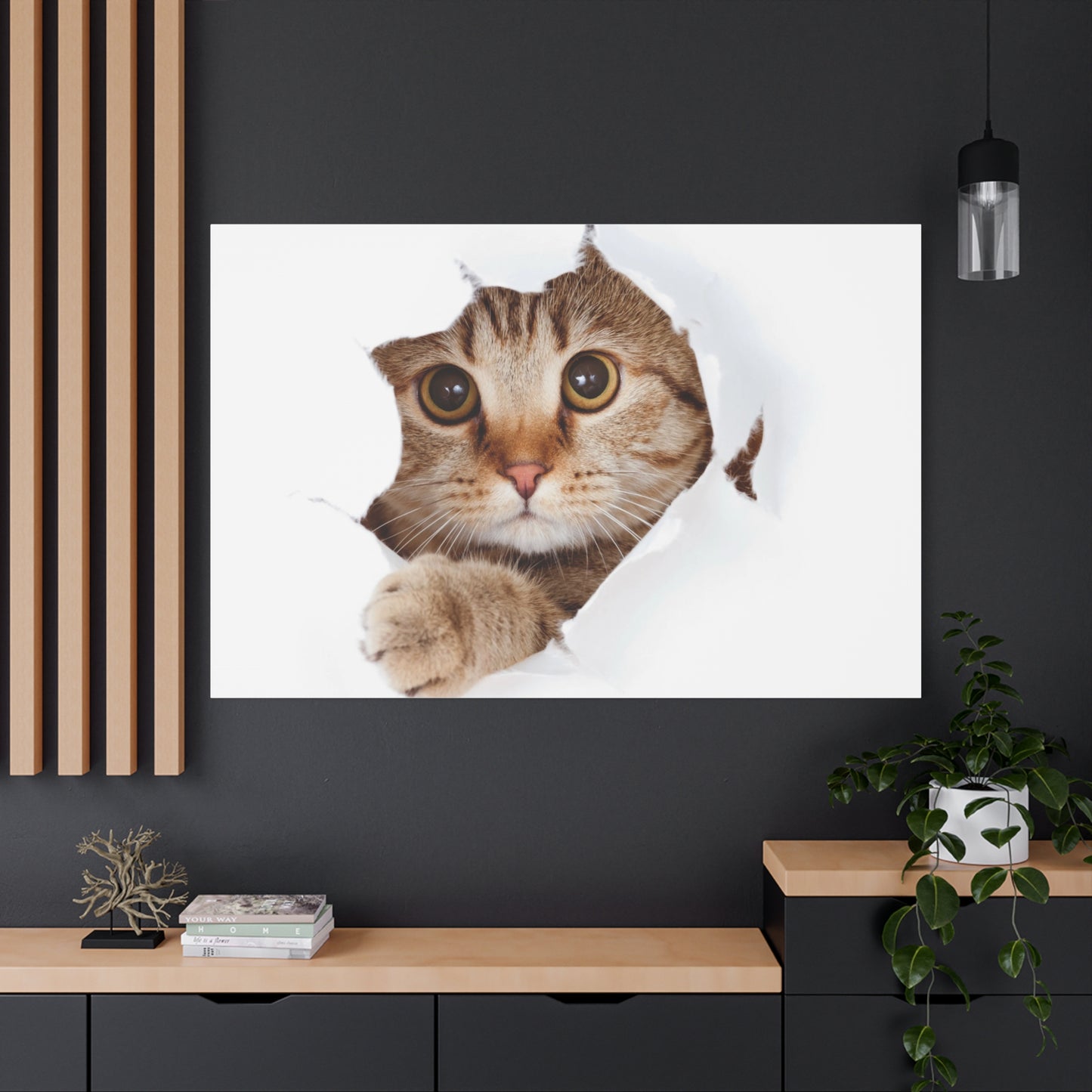 Whimsical Cat Canvas Art, Playful Decor for Cat Lovers, Home Wall Art, Pet-Themed Gift, Cute Cat Wall Art, Cat Lover's Decoration