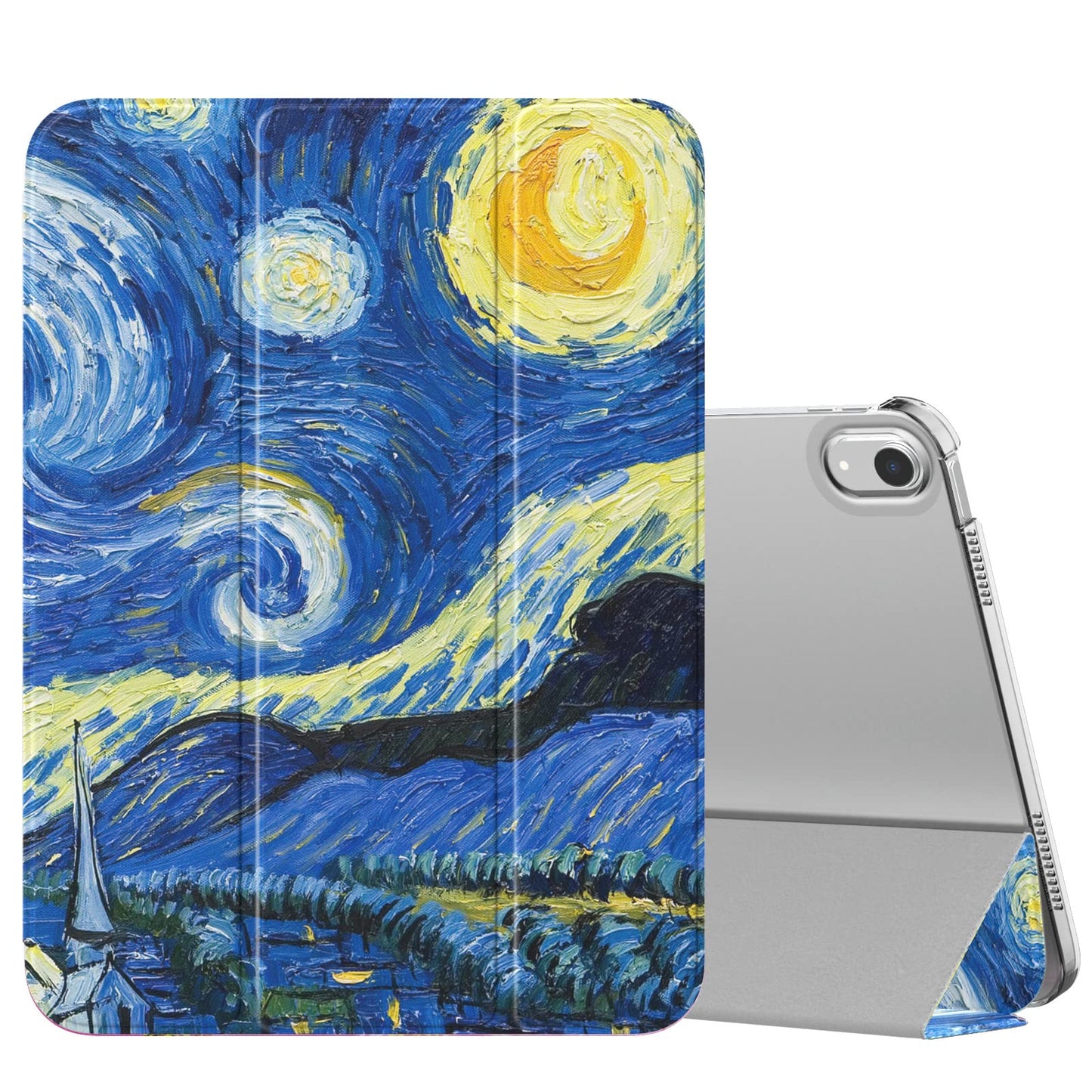 MoKo for iPad (A16) 11th Generation Case 11 Inch 2025, iPad 10th Generation Case 10.9 Inch 2022, Slim Stand Hard PC Translucent Back Shell Smart Cover, Support Touch ID, Auto Wake/Sleep, Navy Blue