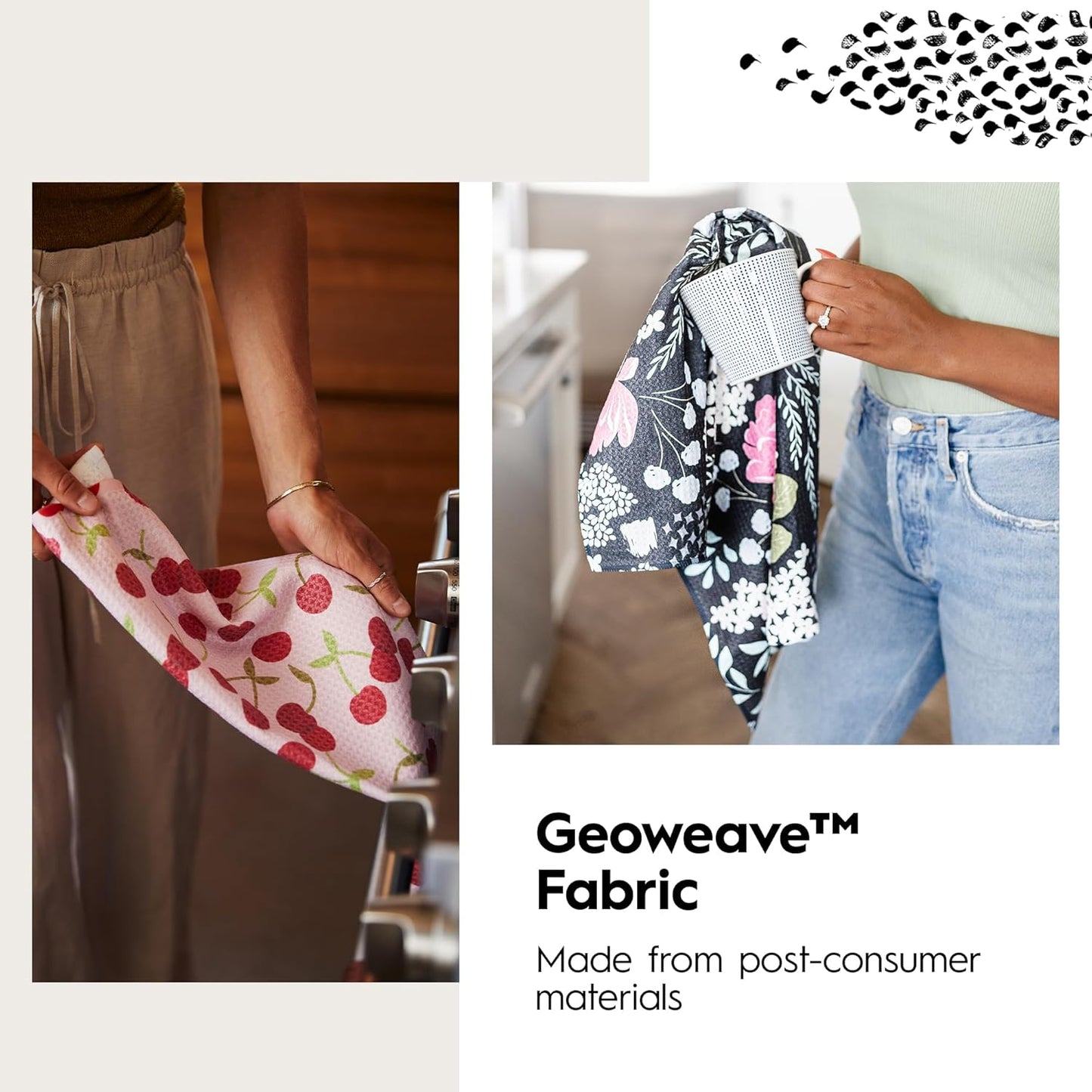 Midnight Flannel Geometry Tea Towel