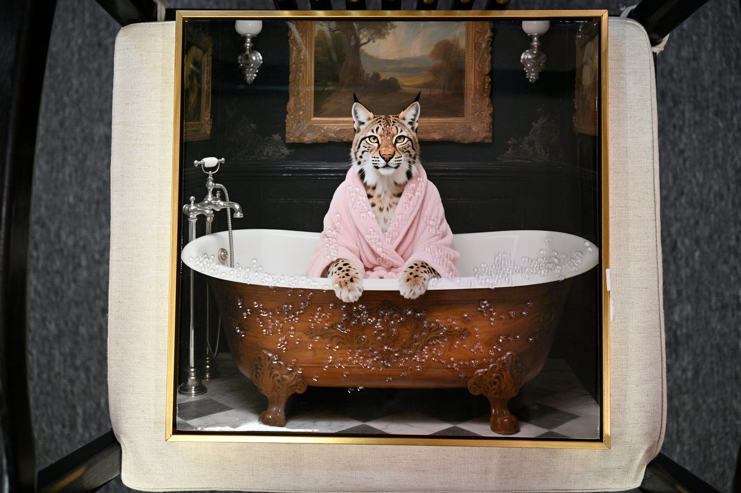 Tiger in Bathtub Wall Art Print Poster