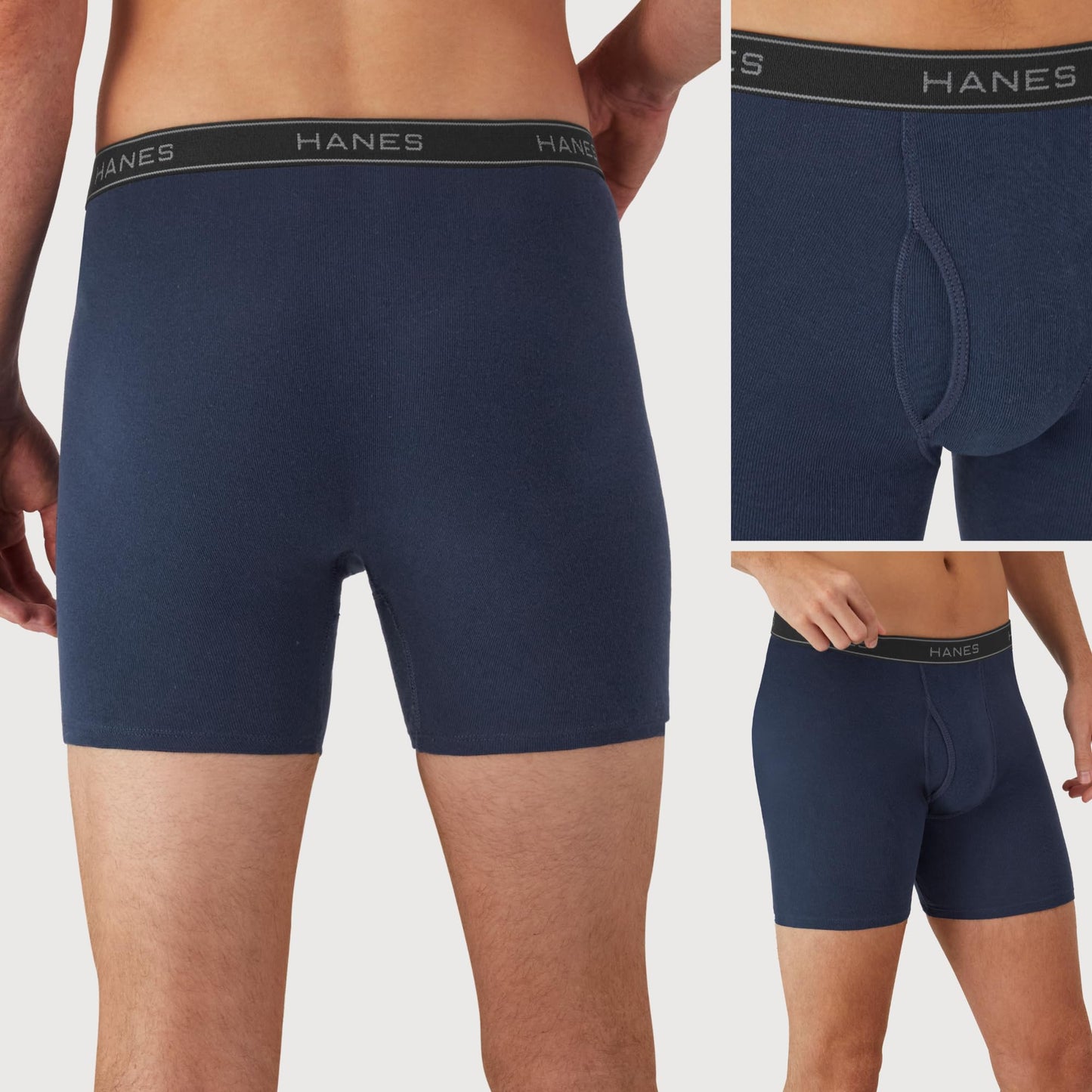 Hanes mens Underwear Boxer Briefs Pack, Cool & Breathable Cotton Moisture-wicking Underwear for Men, No Ride Up