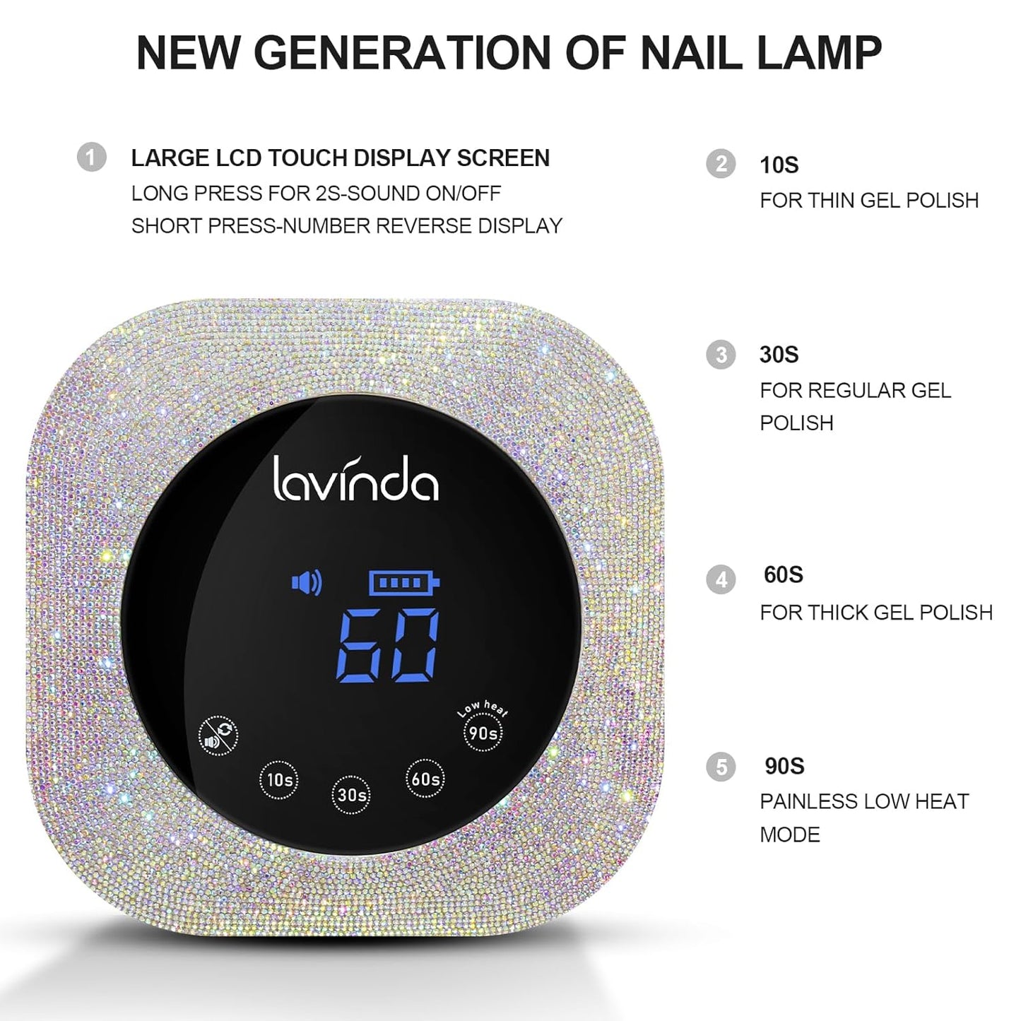 Crown™ Nail Lamp & Wand™ Lite Drill Bundle - Crystal Diamond
