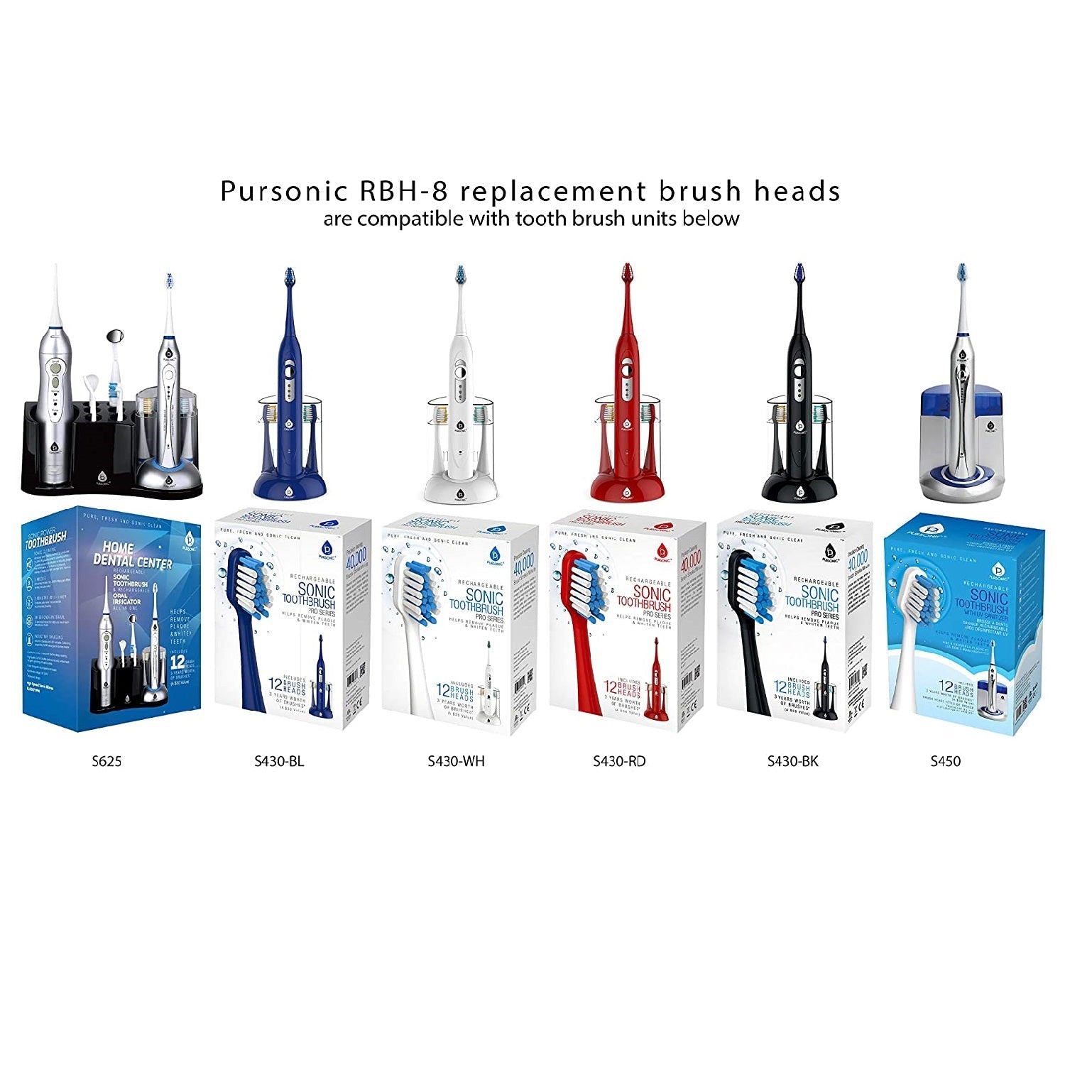 8 Pack Brush Heads Replacement (S400/S420/S430/S450/S620/S625)-3