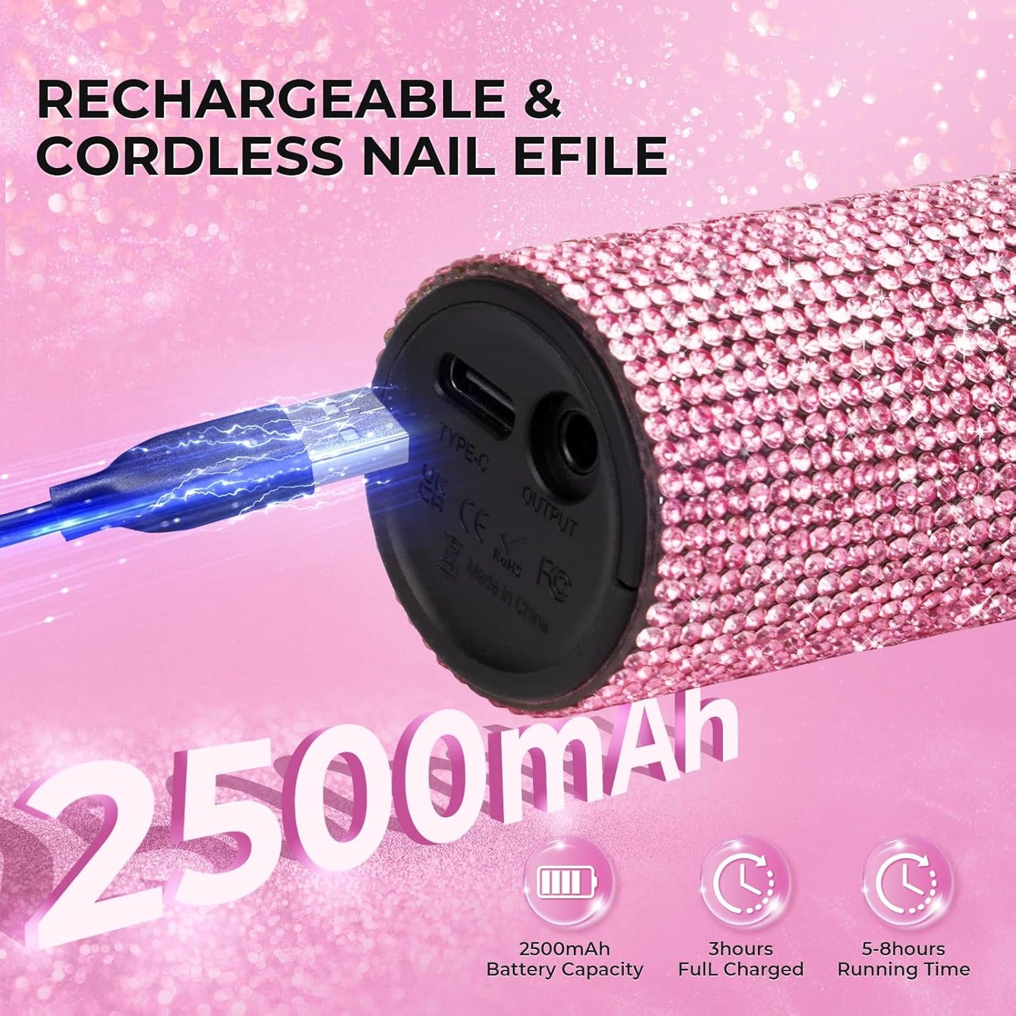 Crown™ Nail Lamp & Wand™ Lite Drill Bundle - Pink Diamond