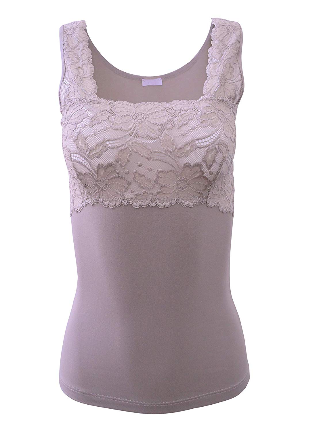 EGI Luxury Modal Women's Lace-Trimmed Tank Top. Proudly Made in Italy (1137)