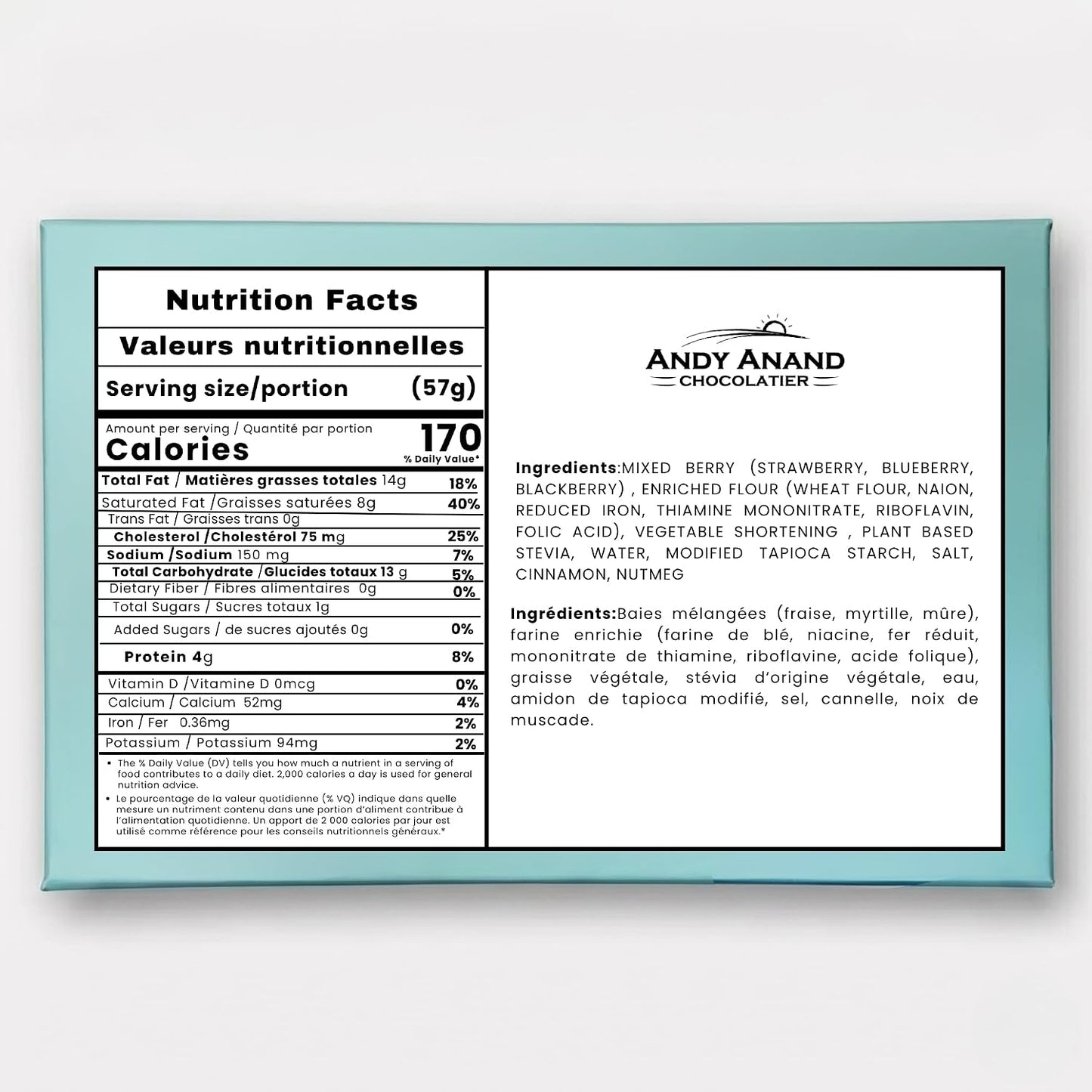 Andy Anand Sugar-Free Cake Sampler, 4 Flavors, 3.7 lb – Keto & Diabetic-Friendly, Cookies & Cream, Chocolate, Blueberry & Pineapple Gift