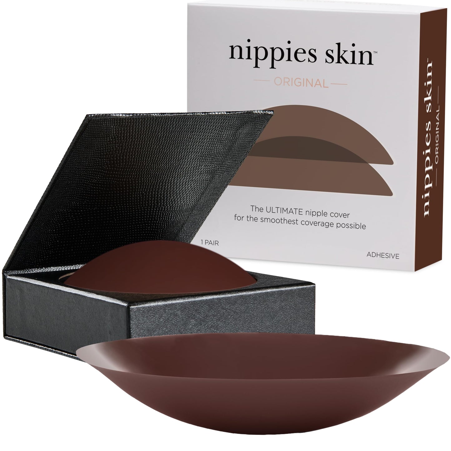 Nippies Nipple Covers for Women - Reusable Sticky Silicone Pasties with Travel Case - Original Circle or Lift Style Available
