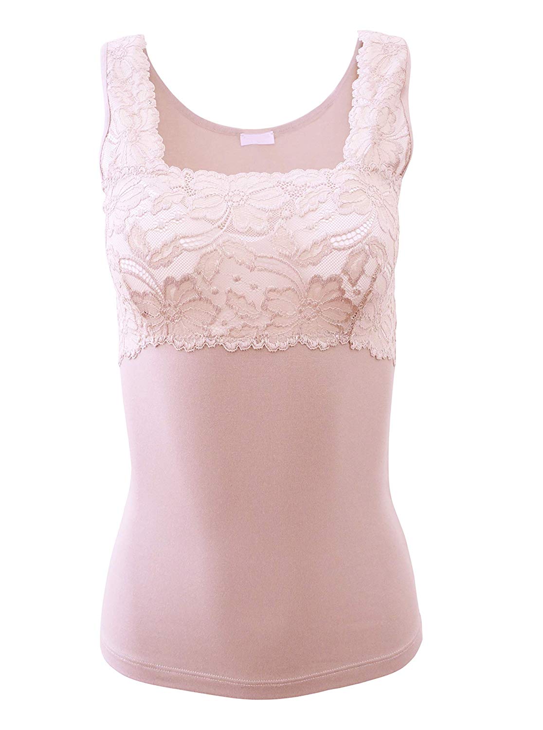 EGI Luxury Modal Women's Lace-Trimmed Tank Top. Proudly Made in Italy (1137)