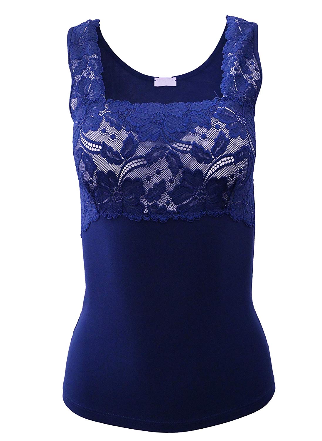 EGI Luxury Modal Women's Lace-Trimmed Tank Top. Proudly Made in Italy (1137)