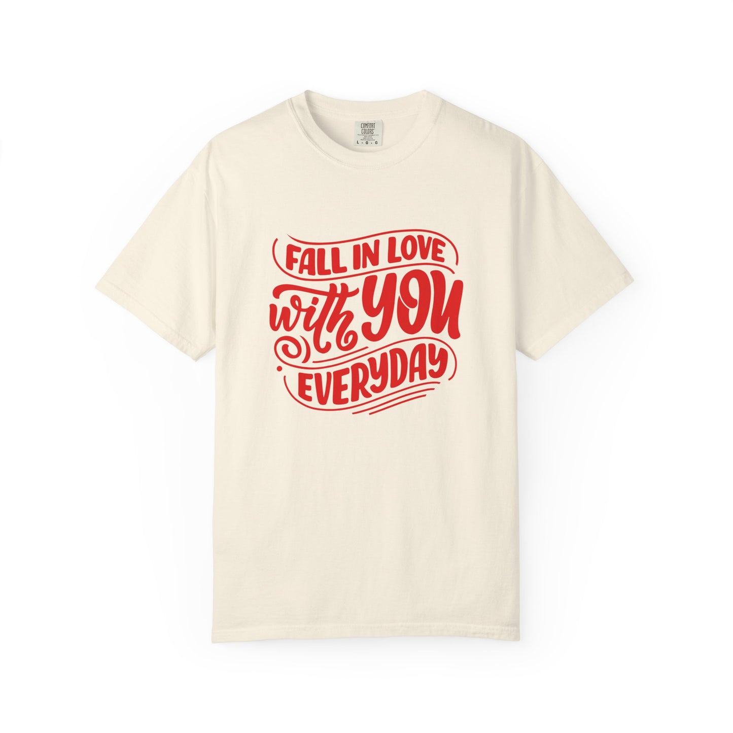Fall in Love with YOU Quote T-shirt for Couples, Valentine's Day, Gifts for Him/Her, Casual Everyday Wear, Comfortable Unisex Tee