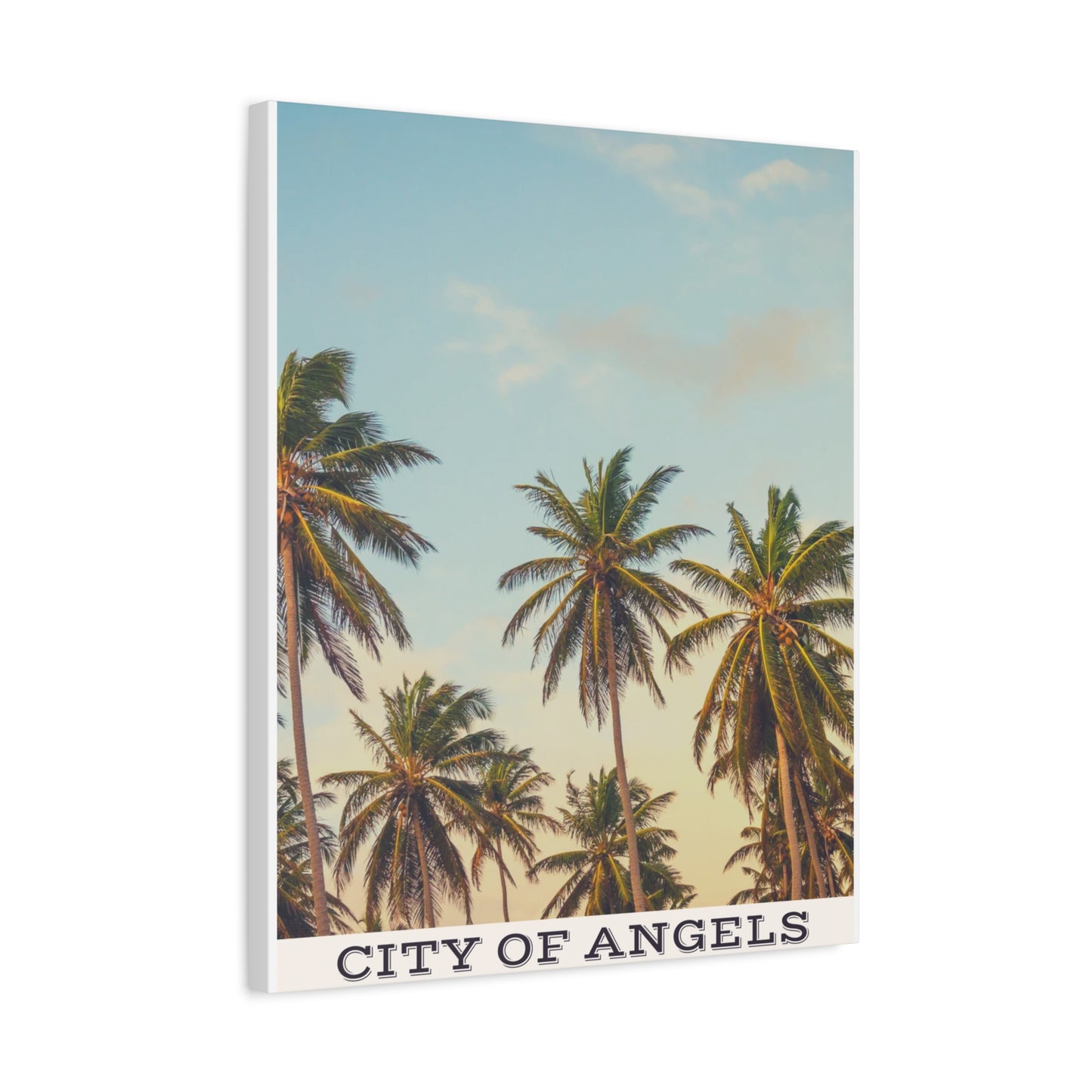 Tropical Palm Tree Canvas Print, City of Angeles Tropical Wall Art, Los Angeles Beach Decor, California Nature Photography, Home Decoration, Gift for Beach Lovers
