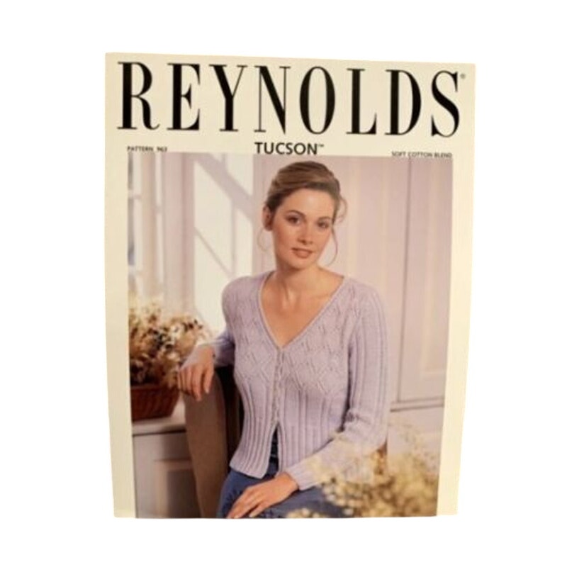 New Reynolds Yarns Tucson 963 Lattice Cardigan Sweater Knitting Pattern
