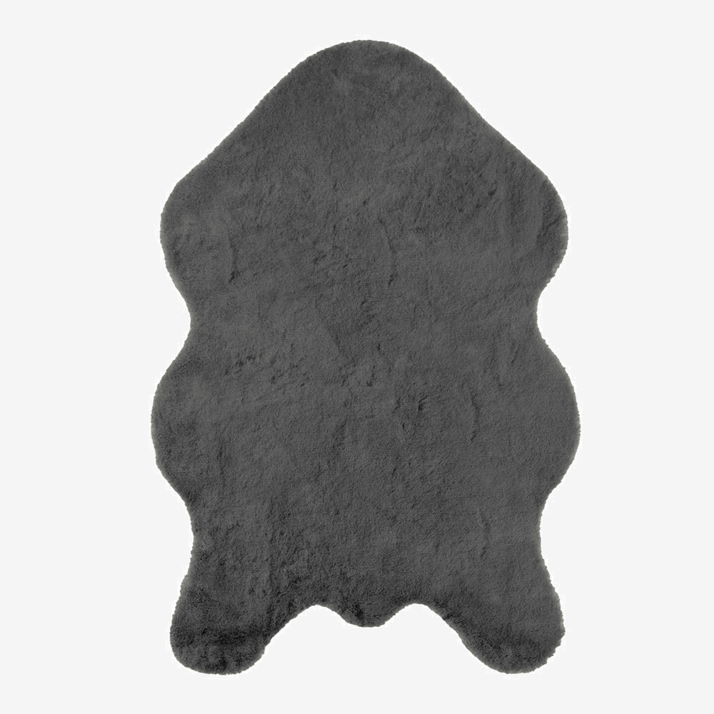 Anthracite Rabbit Plush Rug-0