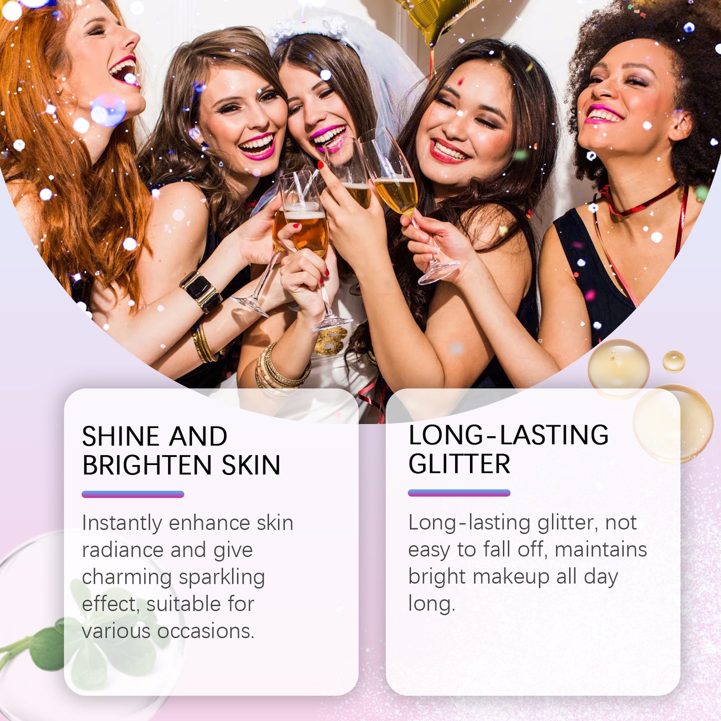 Brightening Glitter Spray, Glitter Highlight Spray Natural Stereo Long-Lasting Brightening Glitter