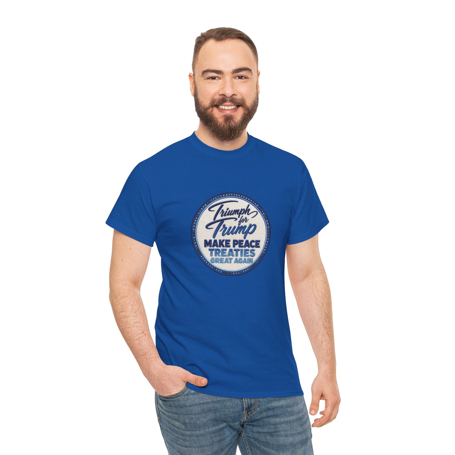 "Make Peace Treaties Great Again" Embroidery Badge Pattern T-Shirt - MADE TO ORDER ✨ CUSTOMIZABLE WITHIN REASON