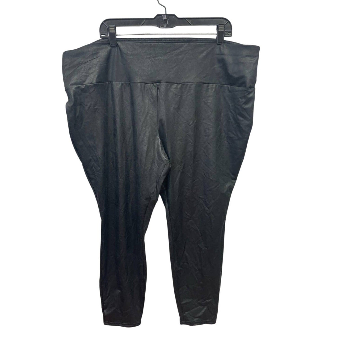 Terra & Sky Plus Size 2X (20W-22W) Shiny Polyester Blend Wide Waist Leggings