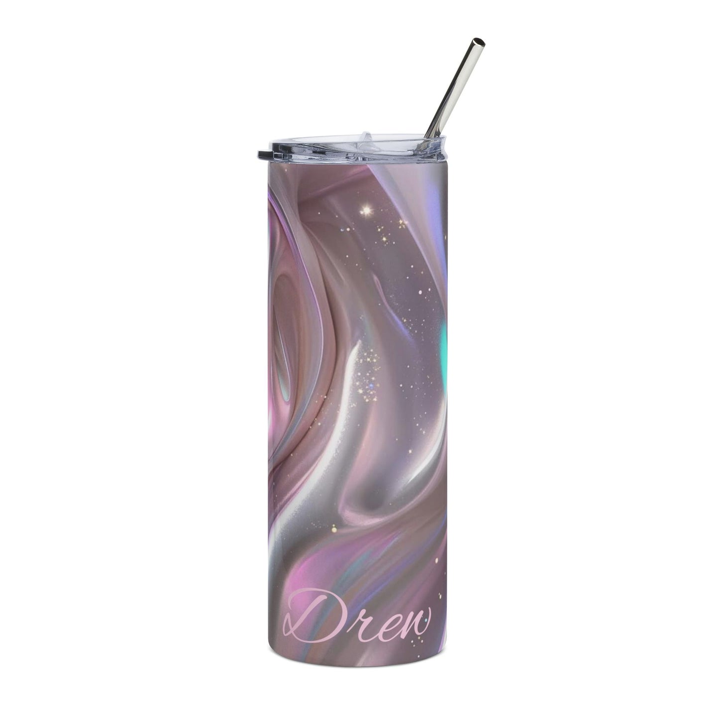 Iridescent Marble Swirl Tumbler 20oz Stainless Steel Travel Cup