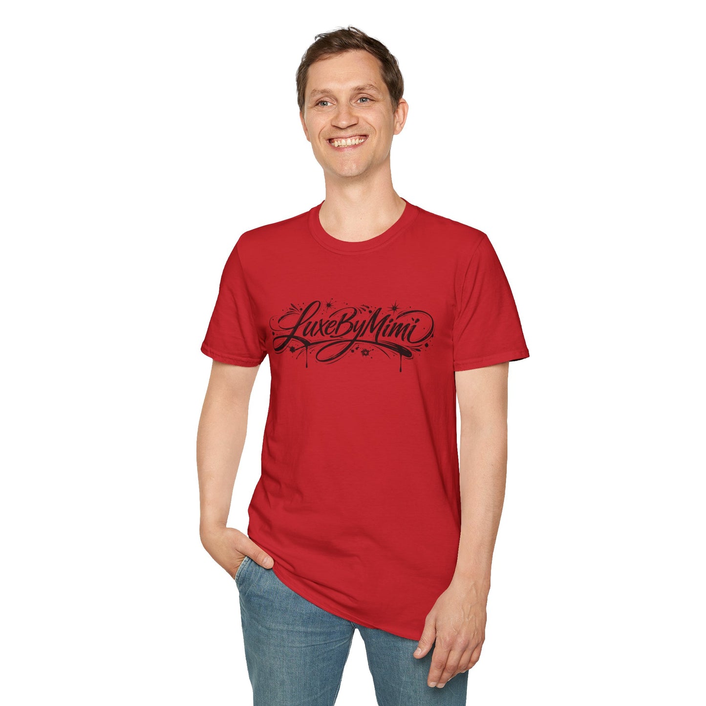 LuxeByMimi Script Tee — Elegant Calligraphy Logo T-Shirt