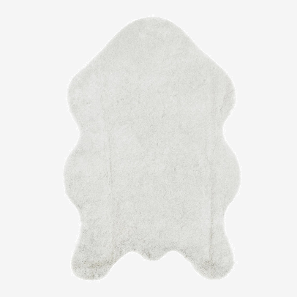 Cream Rabbit Plush Rug Flashrug-0