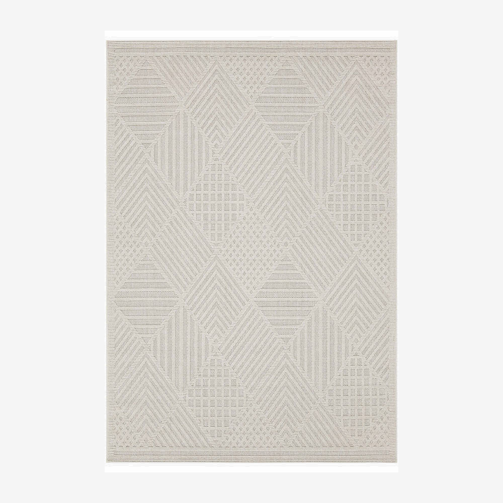 Fava White Machine Woven Rug-0
