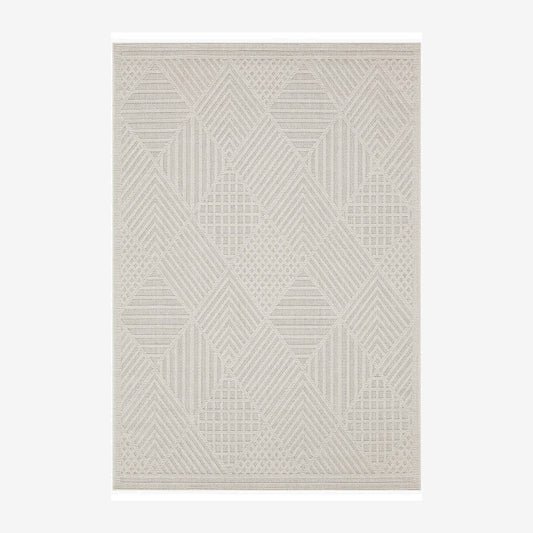 Fava White Machine Woven Rug-0