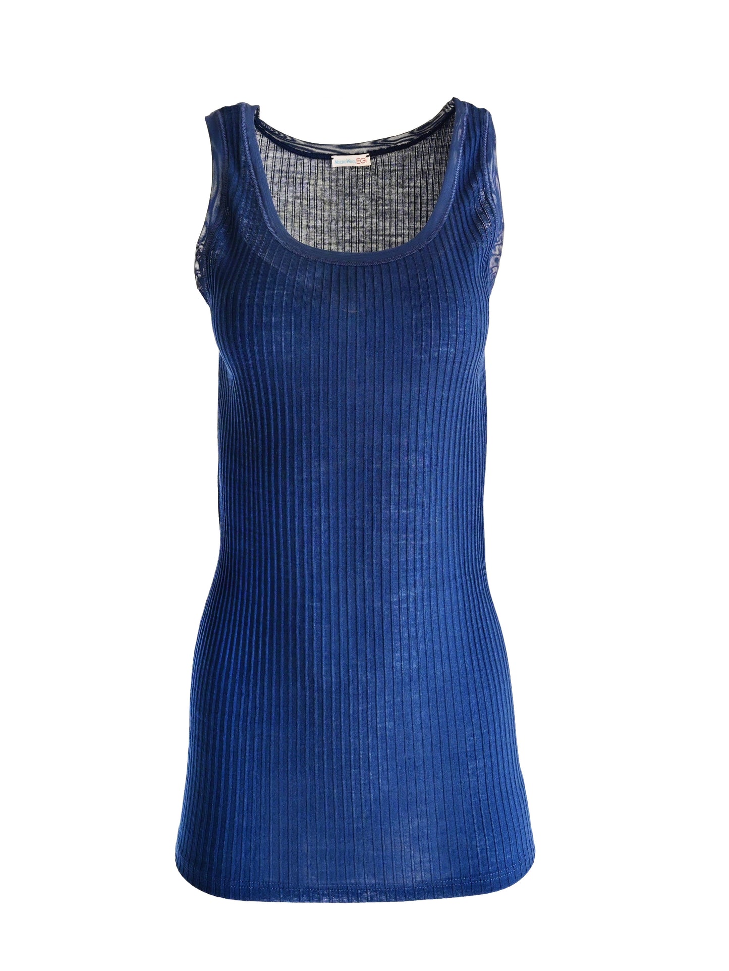 EGI Exclusive Collections Merino Wool Blend Tank Top with Tulle Trim. Proudly Made in Italy (8268).