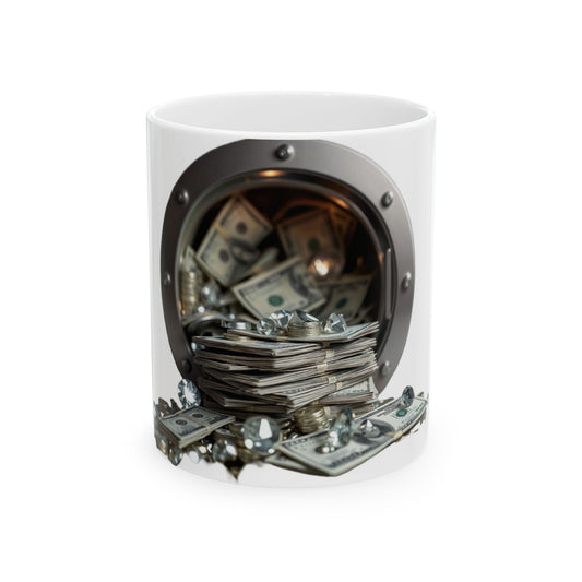 Money SAFE Ceramic Mug Coffee Cup Gift for Caffeine Lovers, Unique Home Decor, Perfect for Birthdays, Holidays