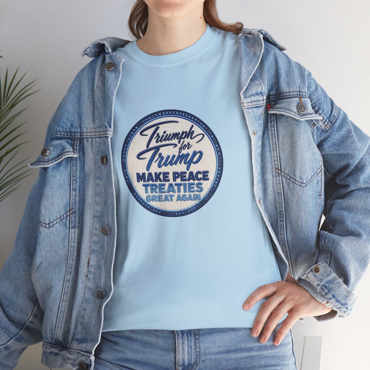 "Make Peace Treaties Great Again" Embroidery Badge Pattern T-Shirt - MADE TO ORDER ✨ CUSTOMIZABLE WITHIN REASON