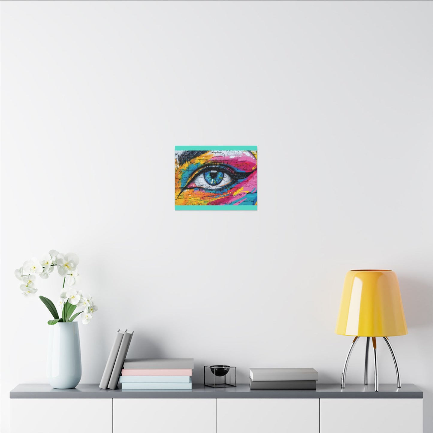 Colorful Eye Street Art Matte Canvas Print