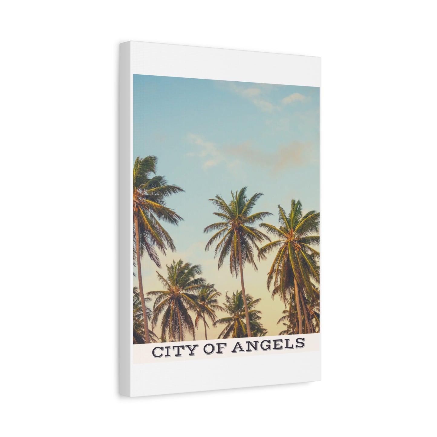 Tropical Palm Tree Canvas Print, City of Angeles Tropical Wall Art, Los Angeles Beach Decor, California Nature Photography, Home Decoration, Gift for Beach Lovers