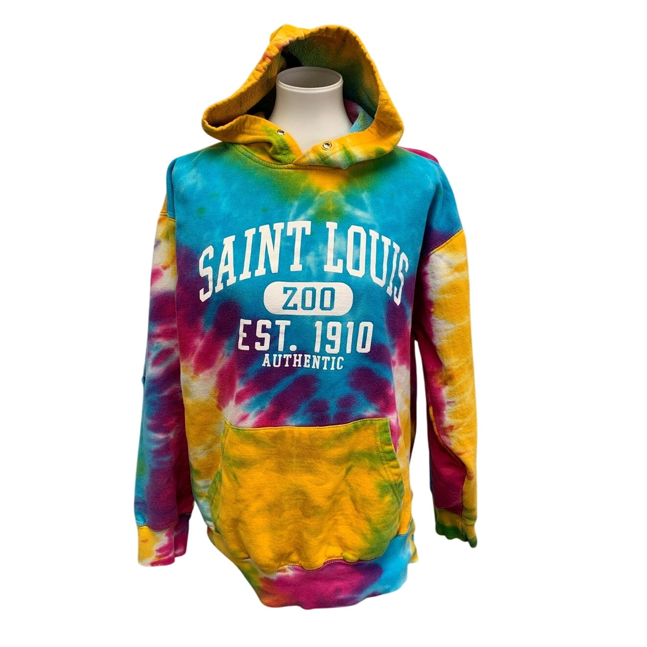 MV Sport Womens Medium St Louis Zoo Est. 1910 Tie Dyed Sweatshirt Hoodie