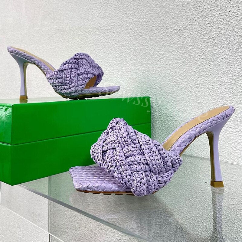 Genuine Leather and Sheepskin Woven Ladies Heels, Luxury at it's Finest