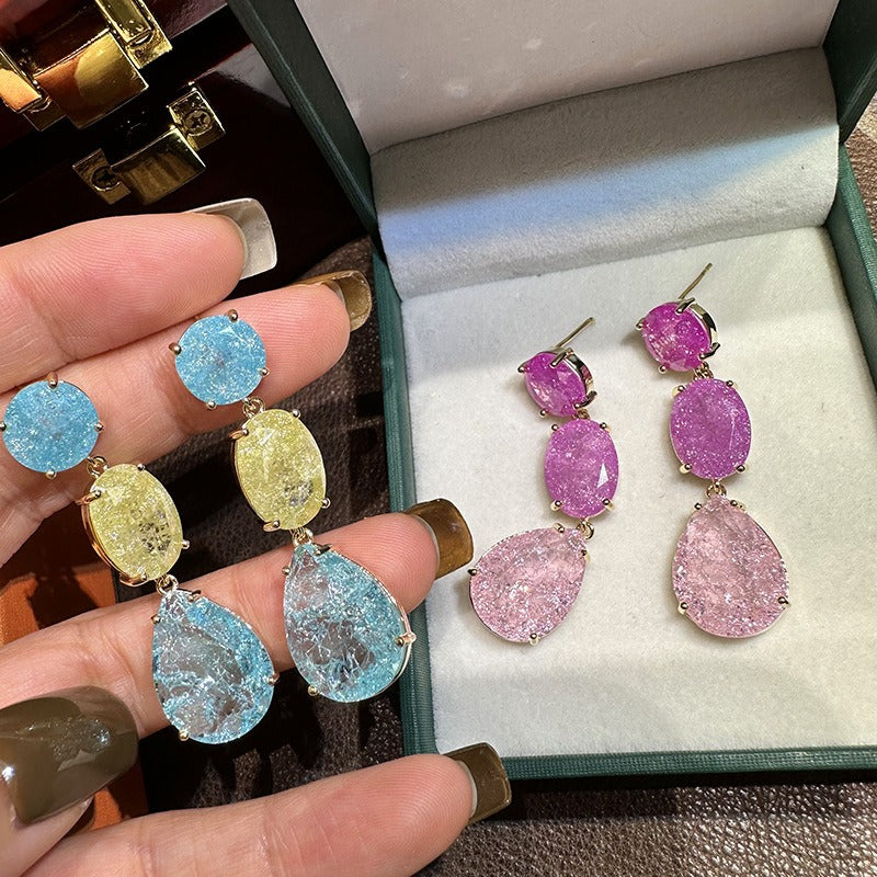 Colorful Diamond Immortal Qi Super Sparkling Pink Diamond Ice Flower Cut Full of Diamond Trendy Woman