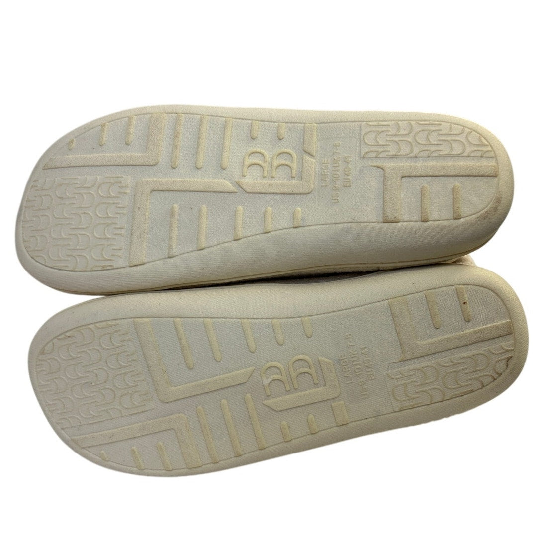 LongBay Womens Size 9-10 Cream Ankle Boot Slippers Closed Round Toe House Shoes