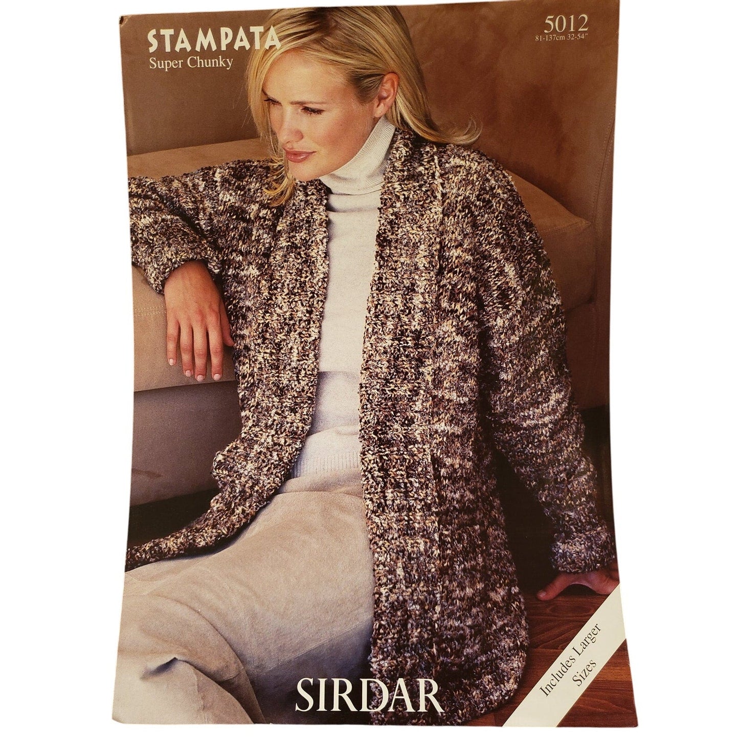 New Sirdar 5012 Stampata Super Chunky Cardigan Jacket Sweater Knitting Pattern