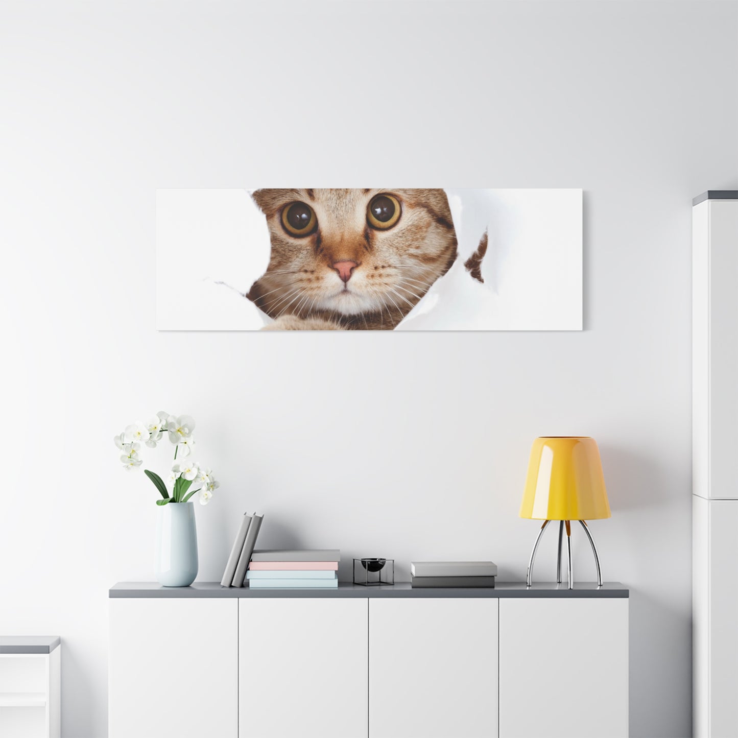Whimsical Cat Canvas Art, Playful Decor for Cat Lovers, Home Wall Art, Pet-Themed Gift, Cute Cat Wall Art, Cat Lover's Decoration