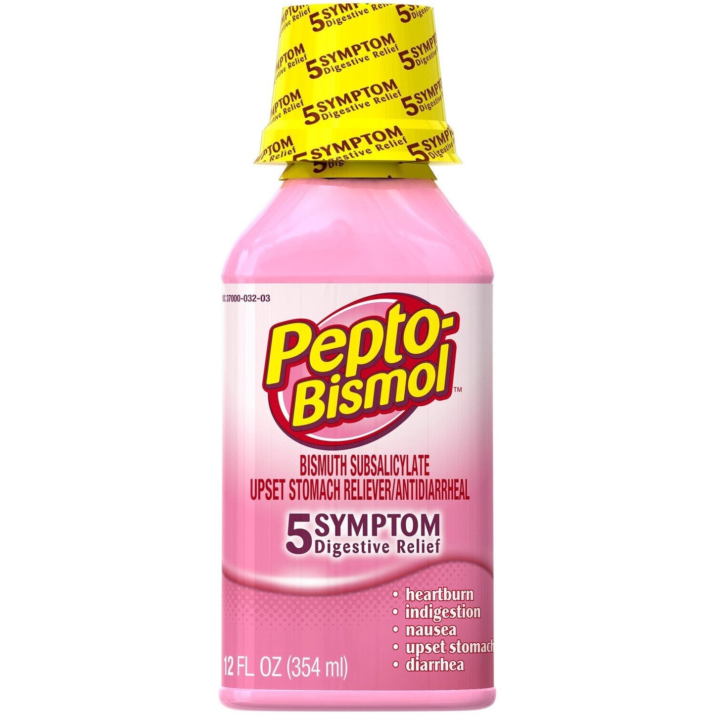 Pepto Bismol 5 Symptom Relief Upset Stomach Reliever/Antidiarrheal 12 Fl Oz