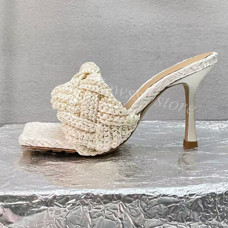 Genuine Leather and Sheepskin Woven Ladies Heels, Luxury at it's Finest