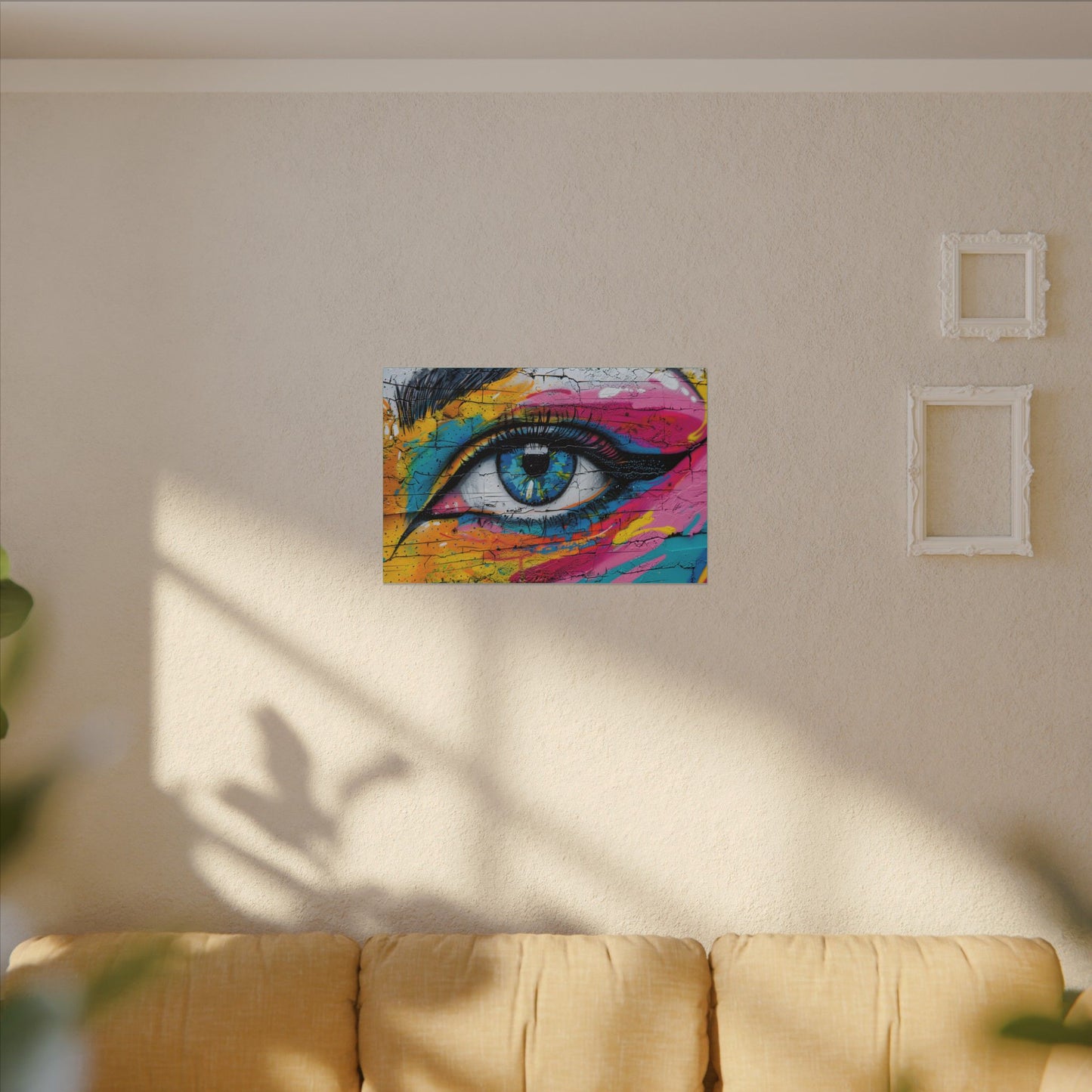Colorful Eye Street Art Matte Canvas Print
