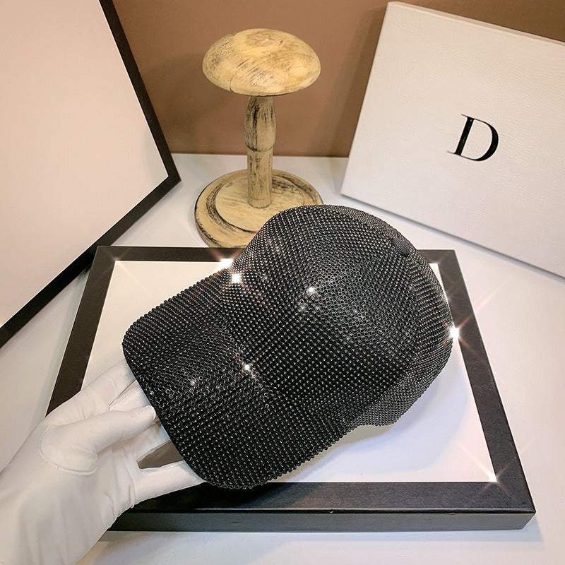 Summer Duck Tongue Hat Heavy Handmade Water Diamond Full Diamond Baseball Hat Versatile Sunshade and Sunscreen Hat