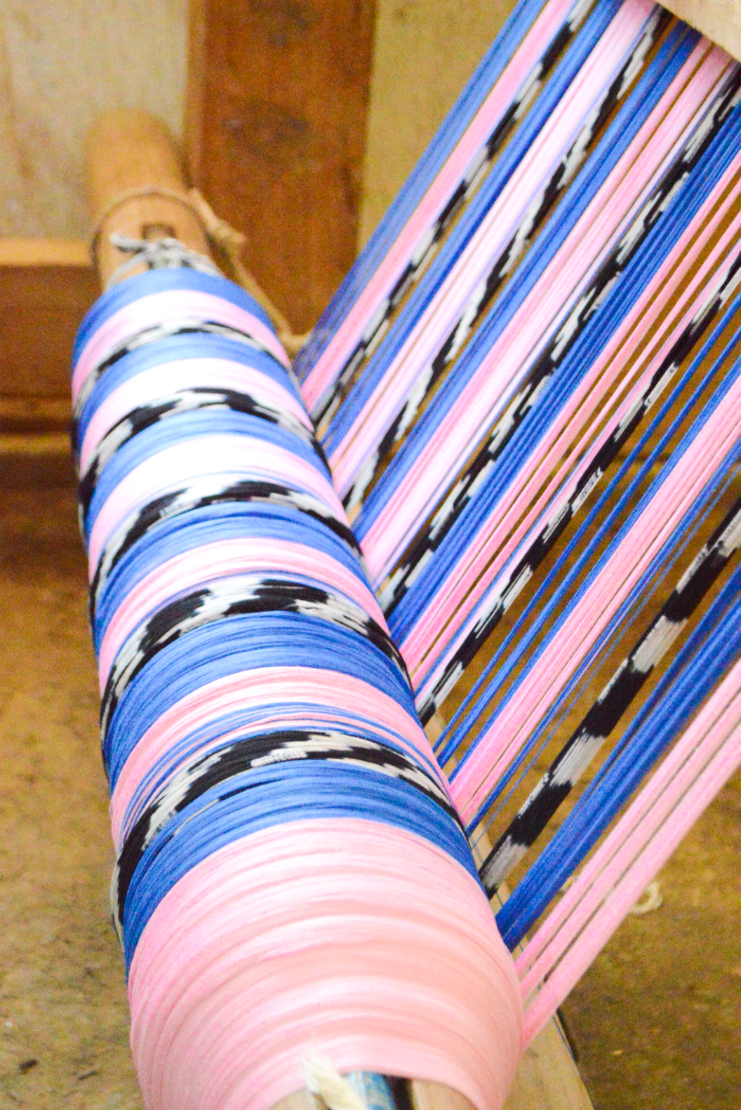 Backordered: Palm Ikat Blanket in Blue & Pink