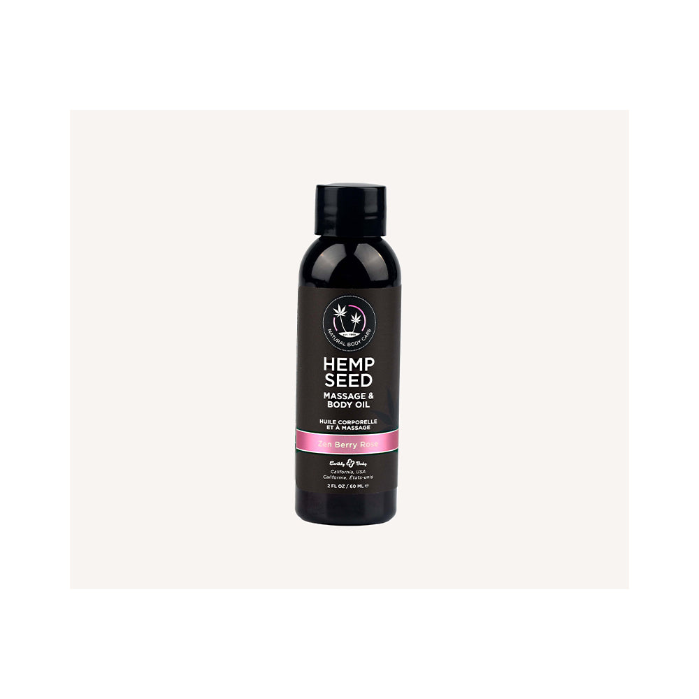 Earthly Body Hemp Seed Massage & Body Oil Zen Berry Rose 2 oz.-0