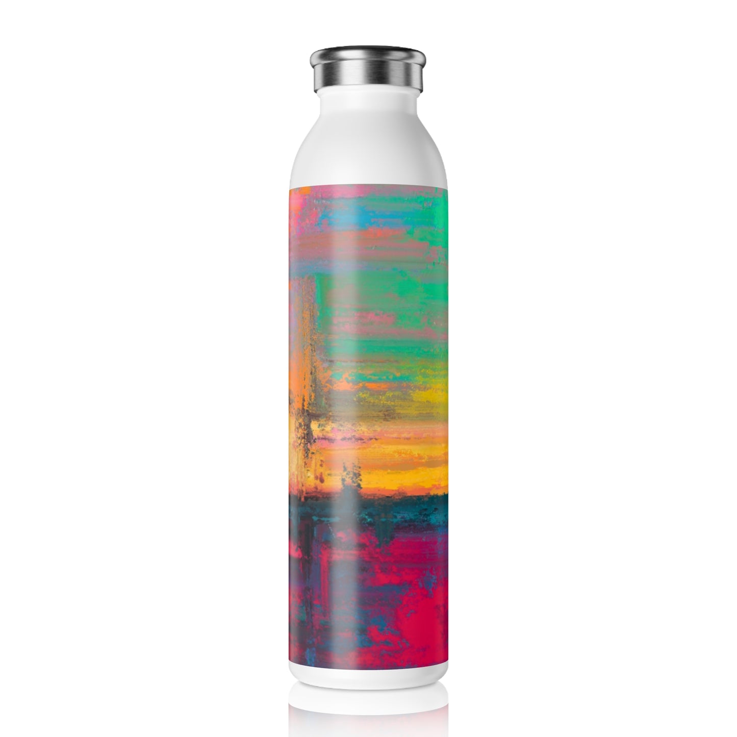 Vibrant Slim Water Bottle | Colorful Reusable Hydration | Eco-Friendly Travel Mug | Fitness Gift | Beach Lover's Essentials