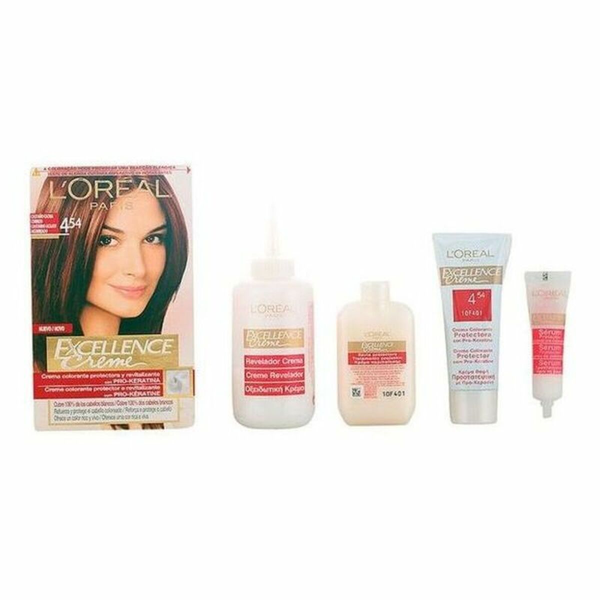 Permanent Dye L'Oreal Make Up Excellence Auburn Copper Chestnut Nº 4,54 Castano Caoba Cobrizo Nº 4,54-Castano Caoba Cobrizo 192-0