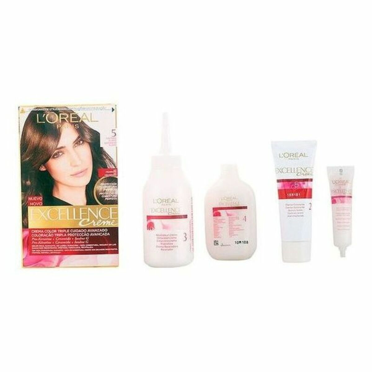 Permanent Dye L'Oreal Make Up EXCELLENCE Nº 5-Castano Claro 192 ml-0