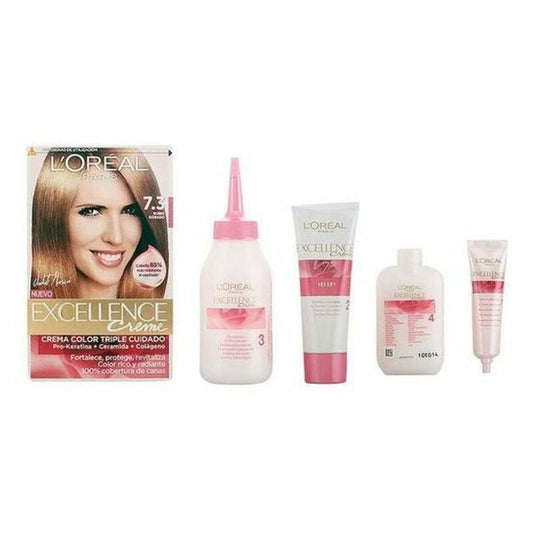 Permanent Dye L'Oreal Make Up Excellence Golden Blonde Nº 7,3 Rubio Dorado Nº 7,3-Rubio Dorado 192 ml-0