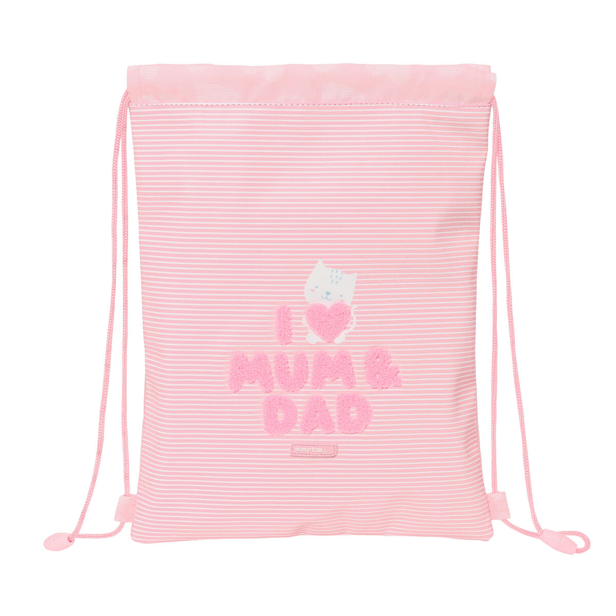 Backpack with Strings Safta Love Pink (26 x 34 x 1 cm)-0