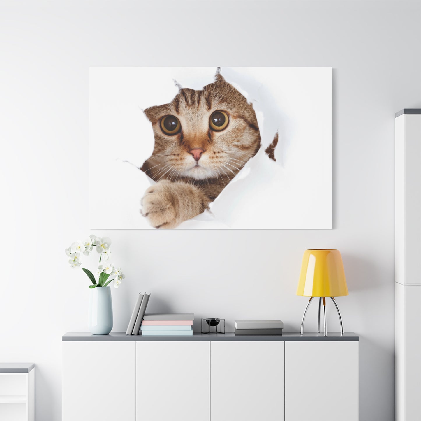 Whimsical Cat Canvas Art, Playful Decor for Cat Lovers, Home Wall Art, Pet-Themed Gift, Cute Cat Wall Art, Cat Lover's Decoration